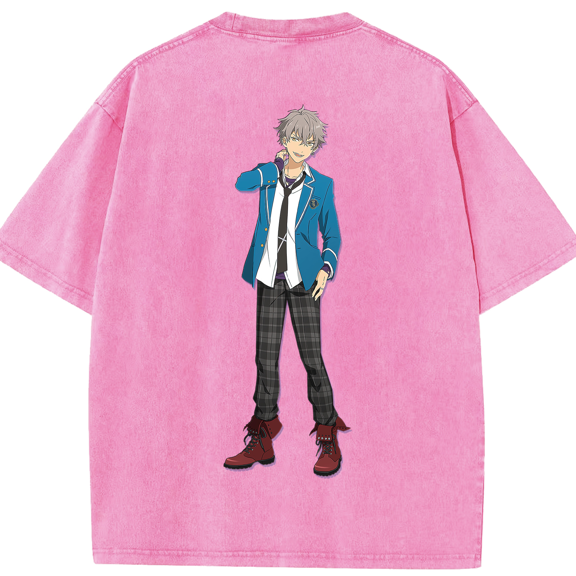 （画像用） あんさんぶるスターズ! Ensemble Stars 綿100% ヴィンテージ風 半袖Tシャツ（背面プリント）